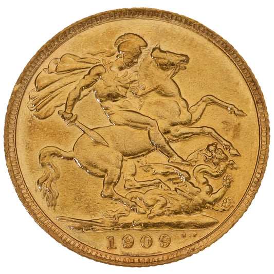 22ct Gold King Edward VII Full Sovereign Coin 1909