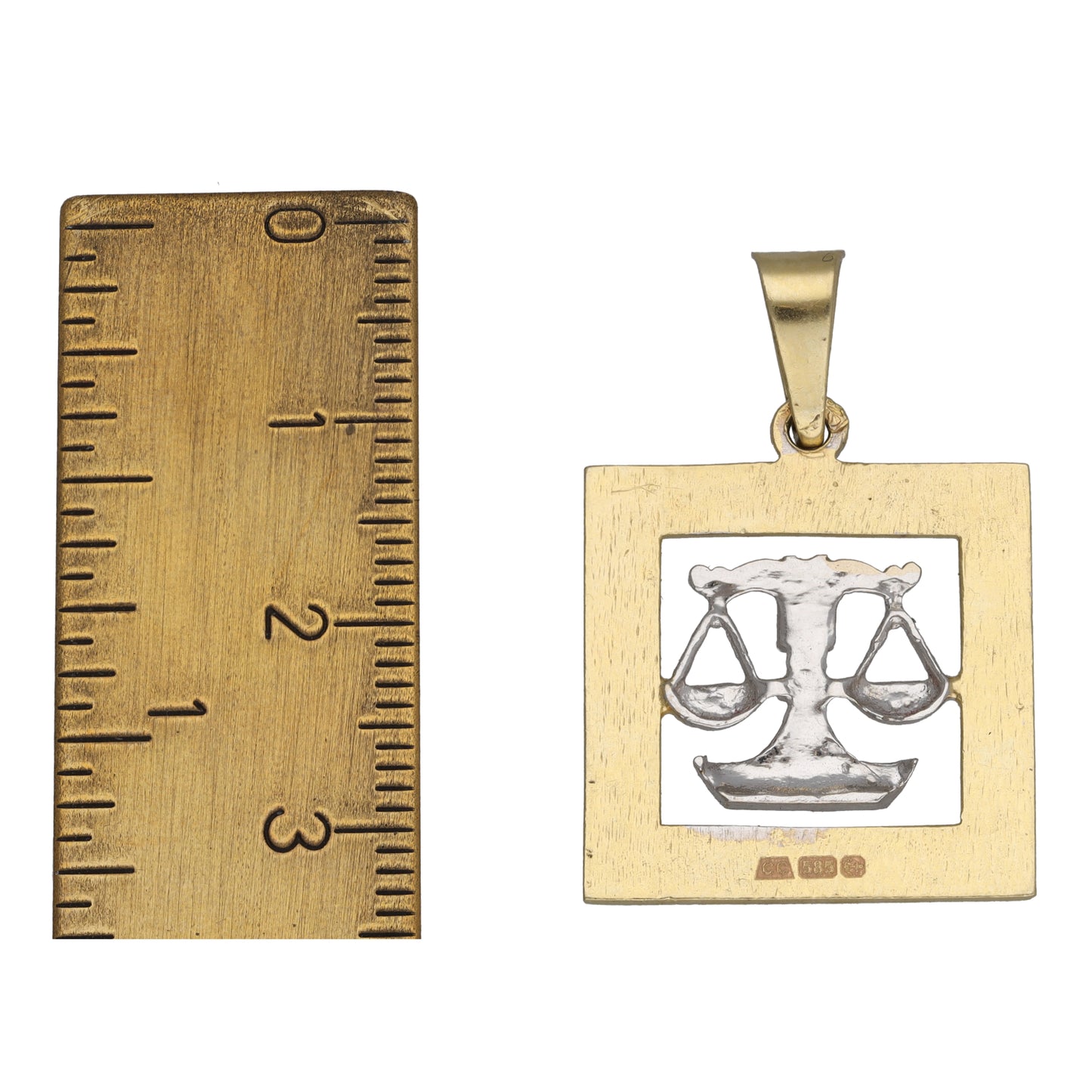 14ct Bicolour Gold Libra Pendant