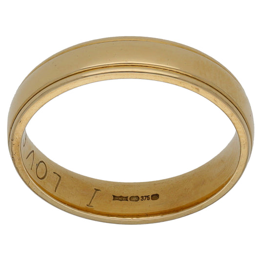 9ct Gold Plain Wedding Ring Size M
