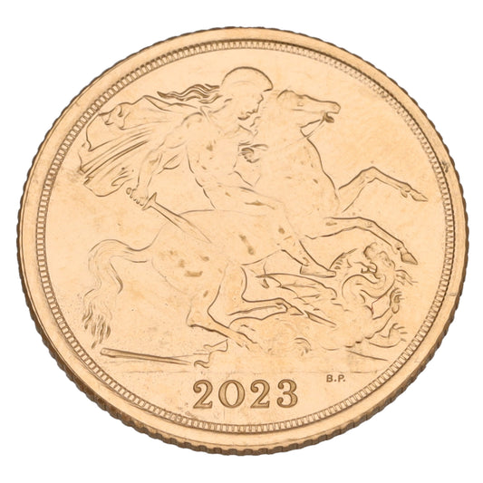 22ct Gold King Charles III Half Sovereign Coin 2023