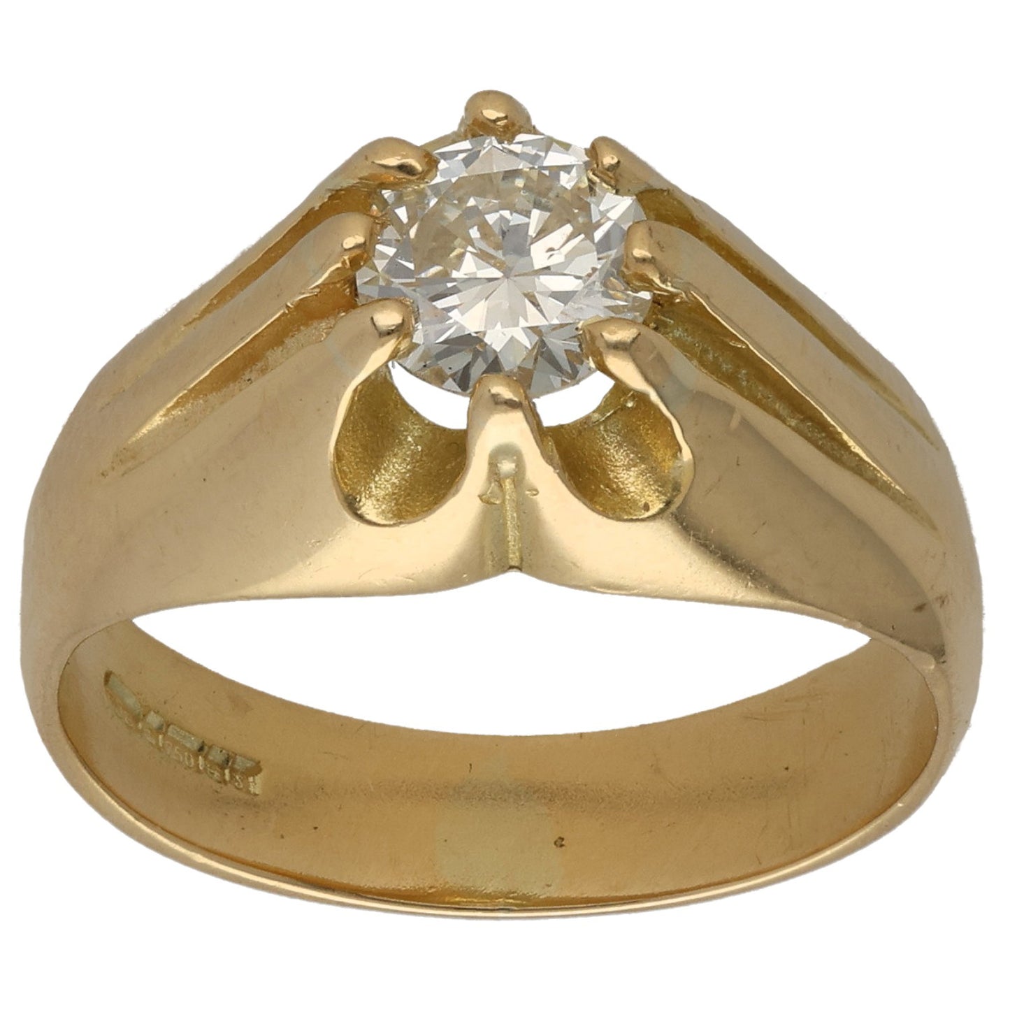 18ct Gold 0.75ct Diamond Solitaire Ring Size O