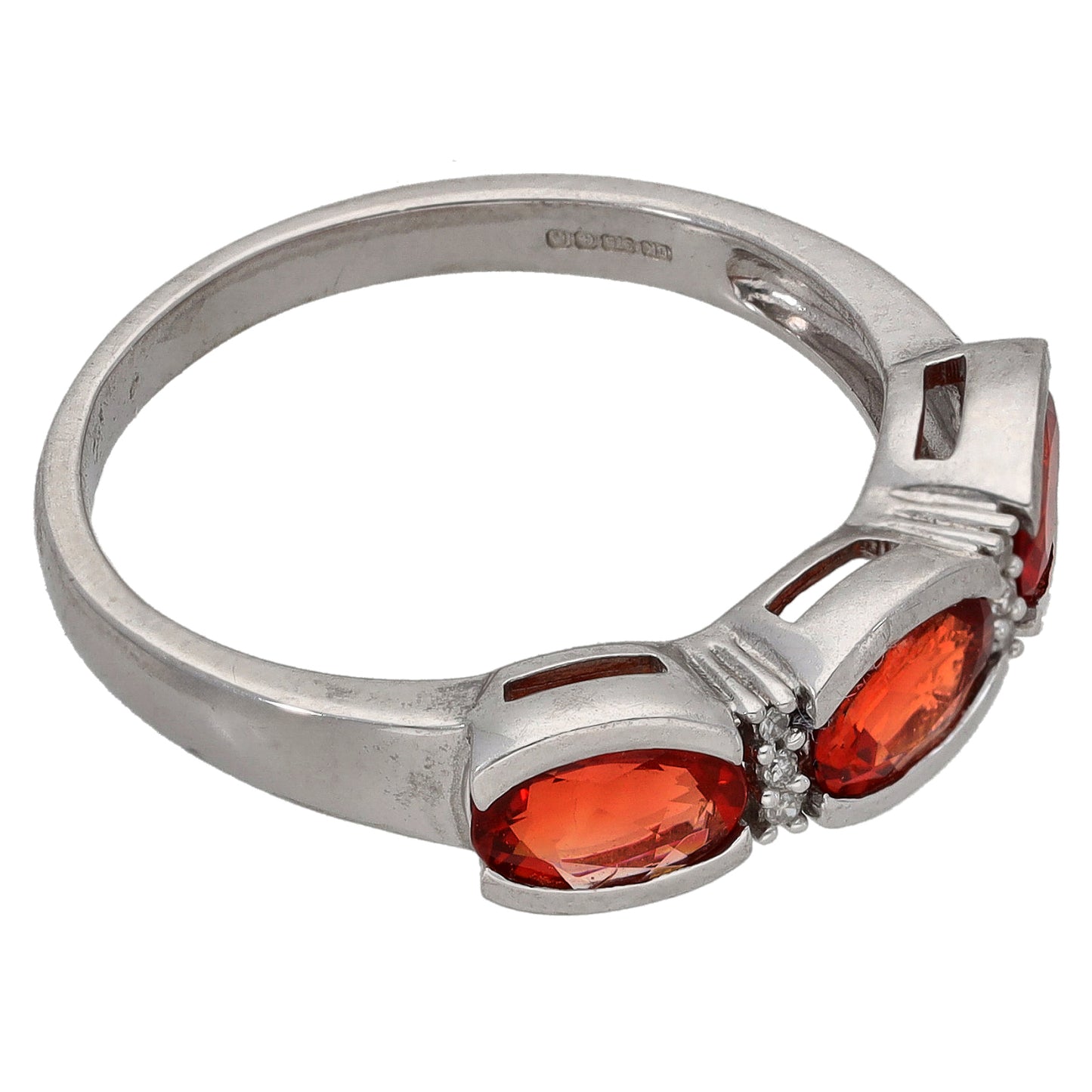 9ct White Gold 0.03ct Diamond Dress/Cocktail Ring Size N