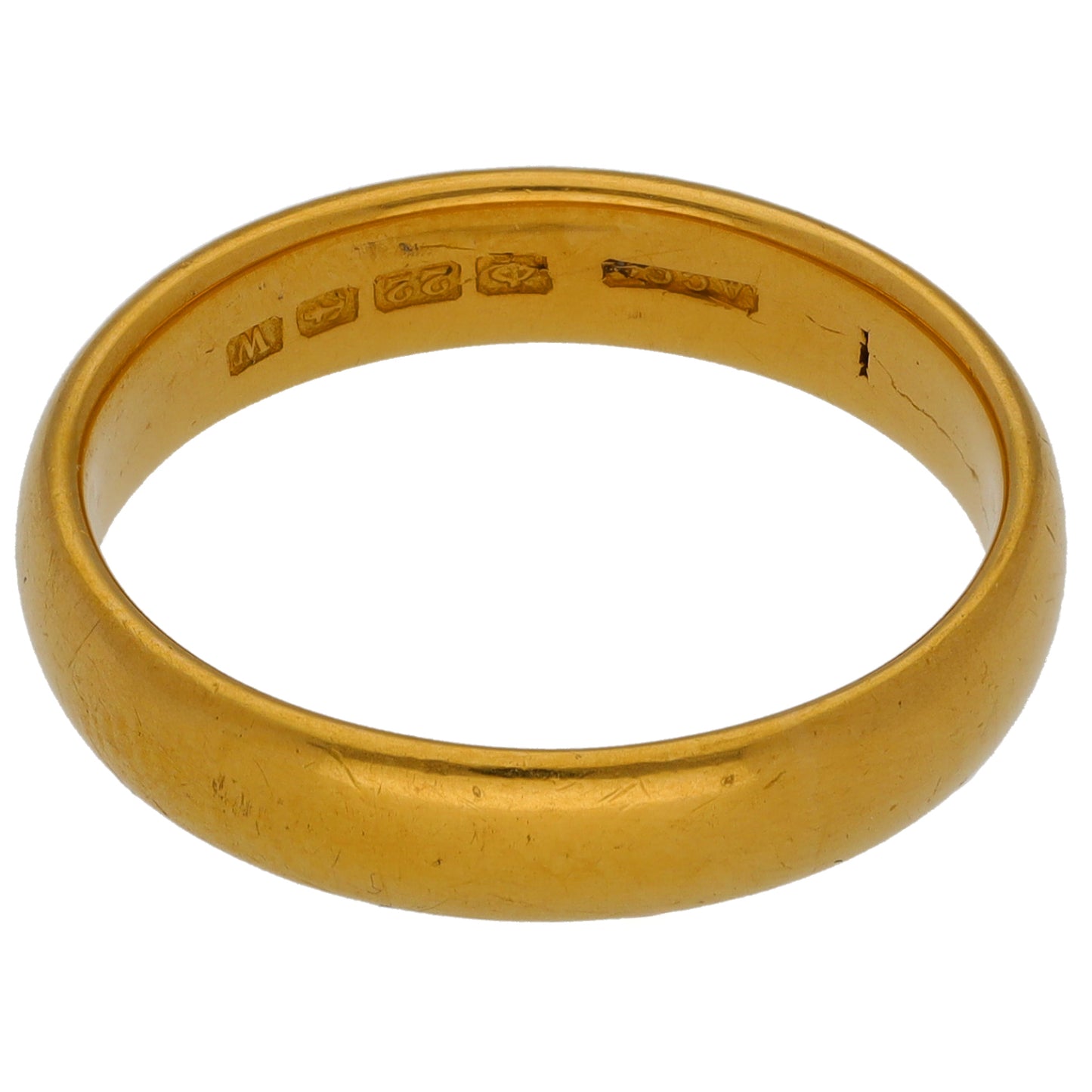 22ct Gold Plain Wedding Ring Size P