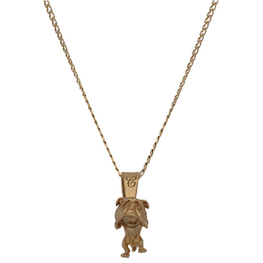 9ct Gold Bulldog Pendant With Chain