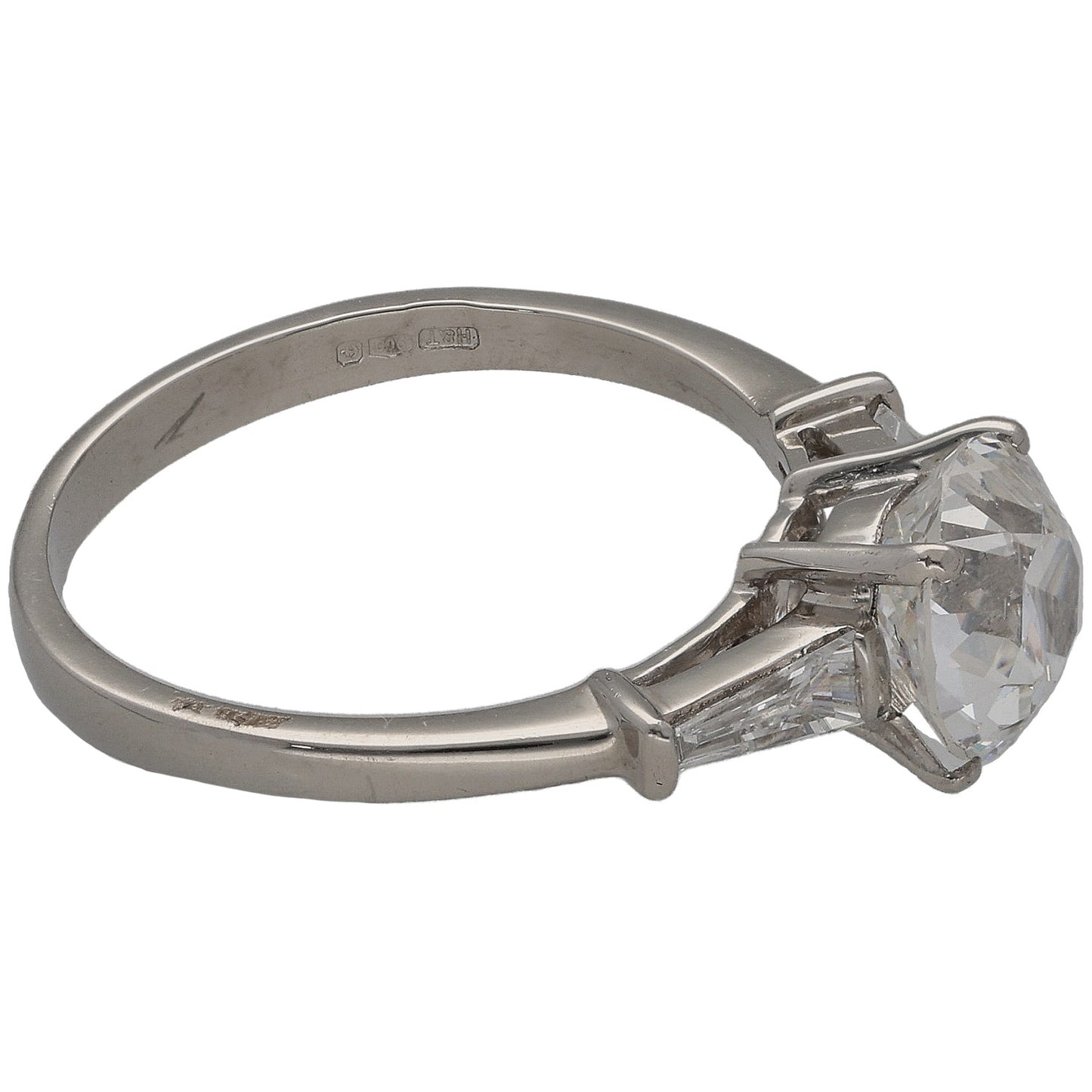 Platinum 1.76ct Laboratory Grown Diamond Trilogy Ring Size L