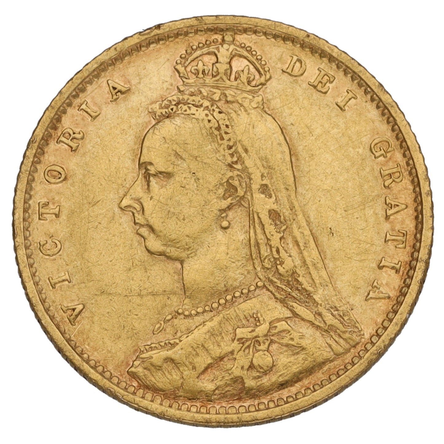 22ct Gold Queen Victoria Half Sovereign Coin 1892