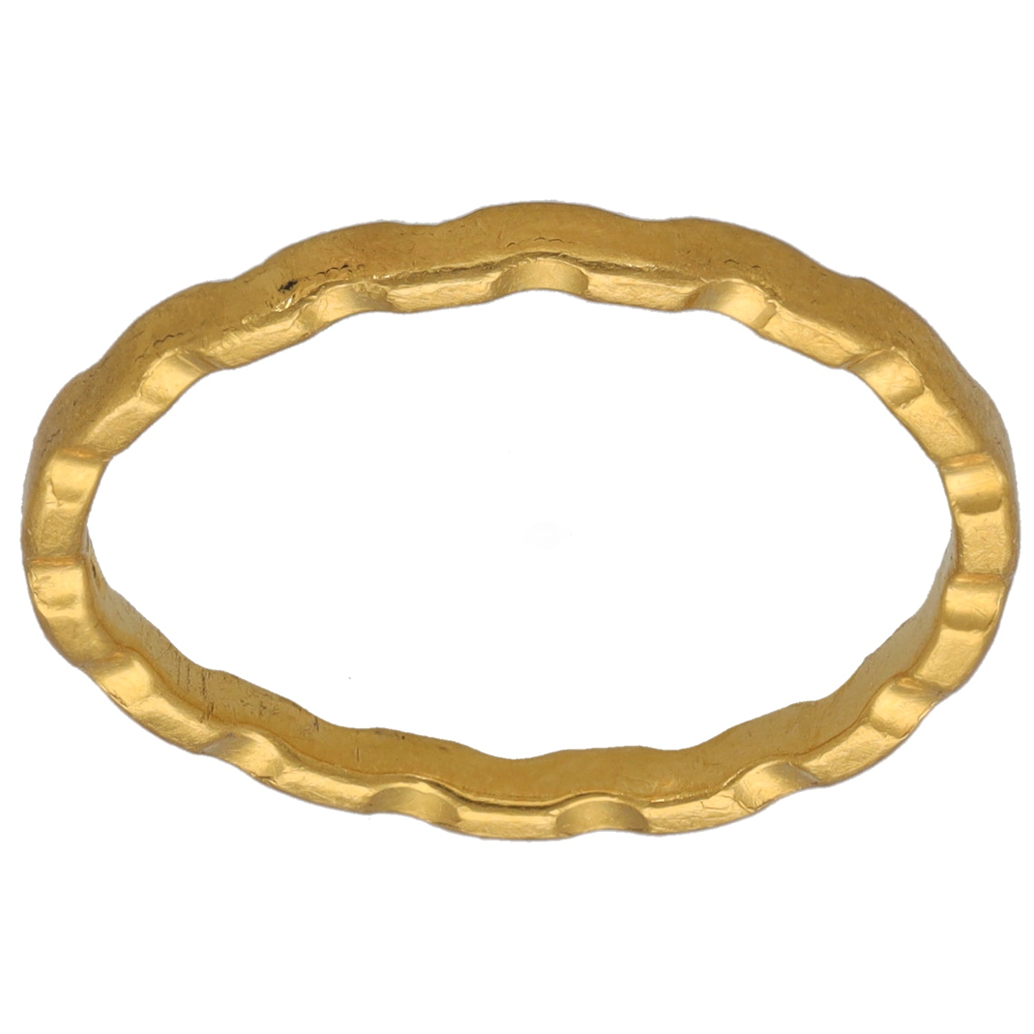 Gold alternative ring, size L, textured hammered open band