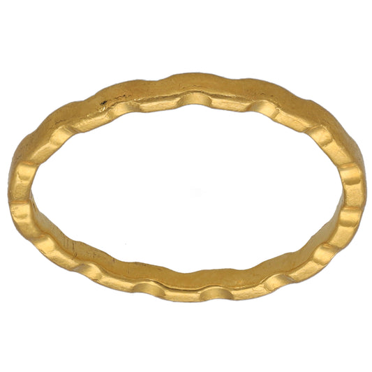 Gold alternative ring, size L, textured hammered open band