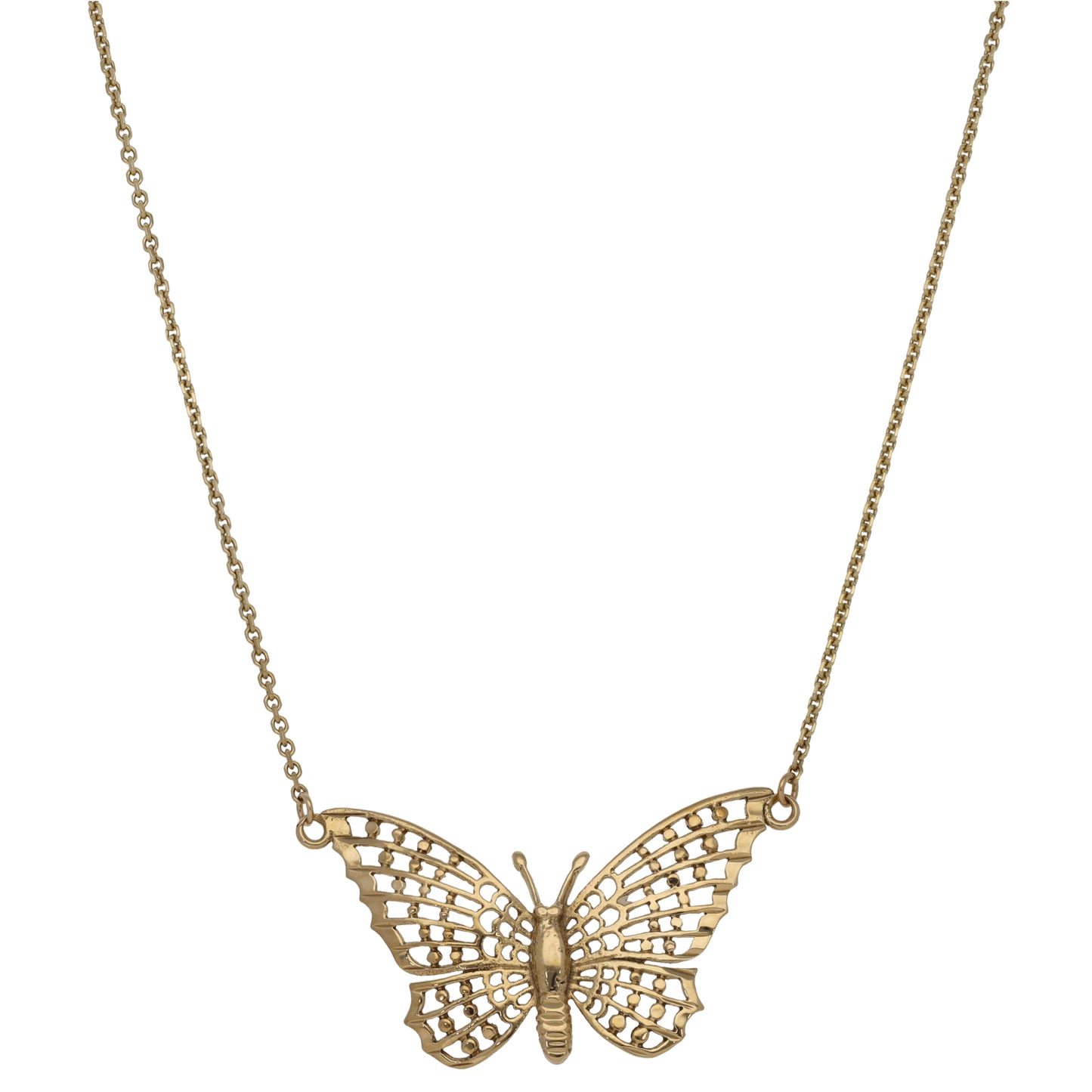 9ct Gold Butterfly Necklace 20"