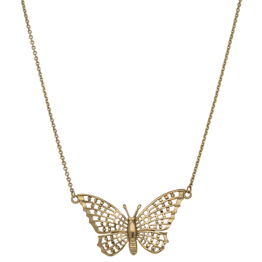 9ct Gold Butterfly Necklace 20"