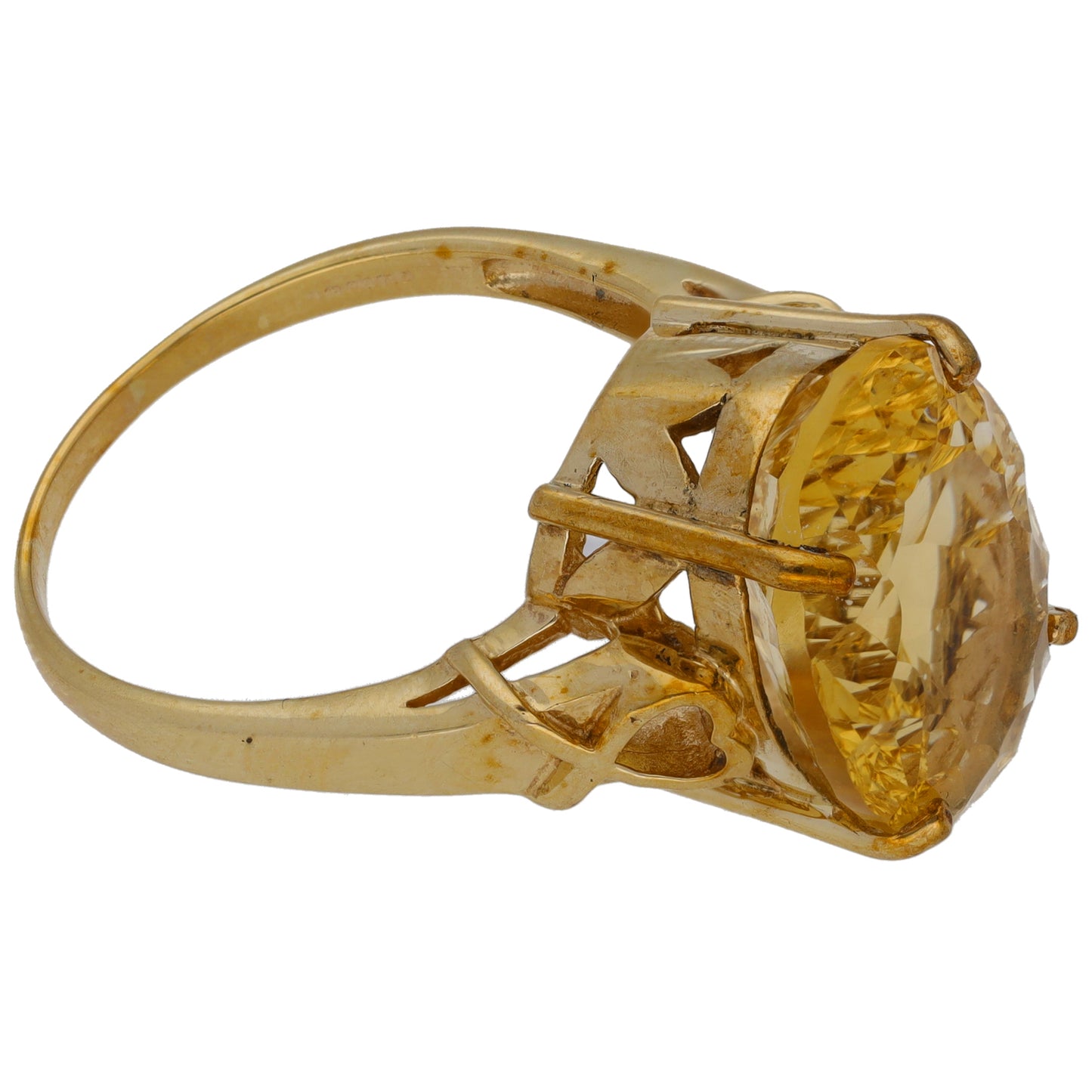 9ct Gold Quartz Single Stone Ring Size S