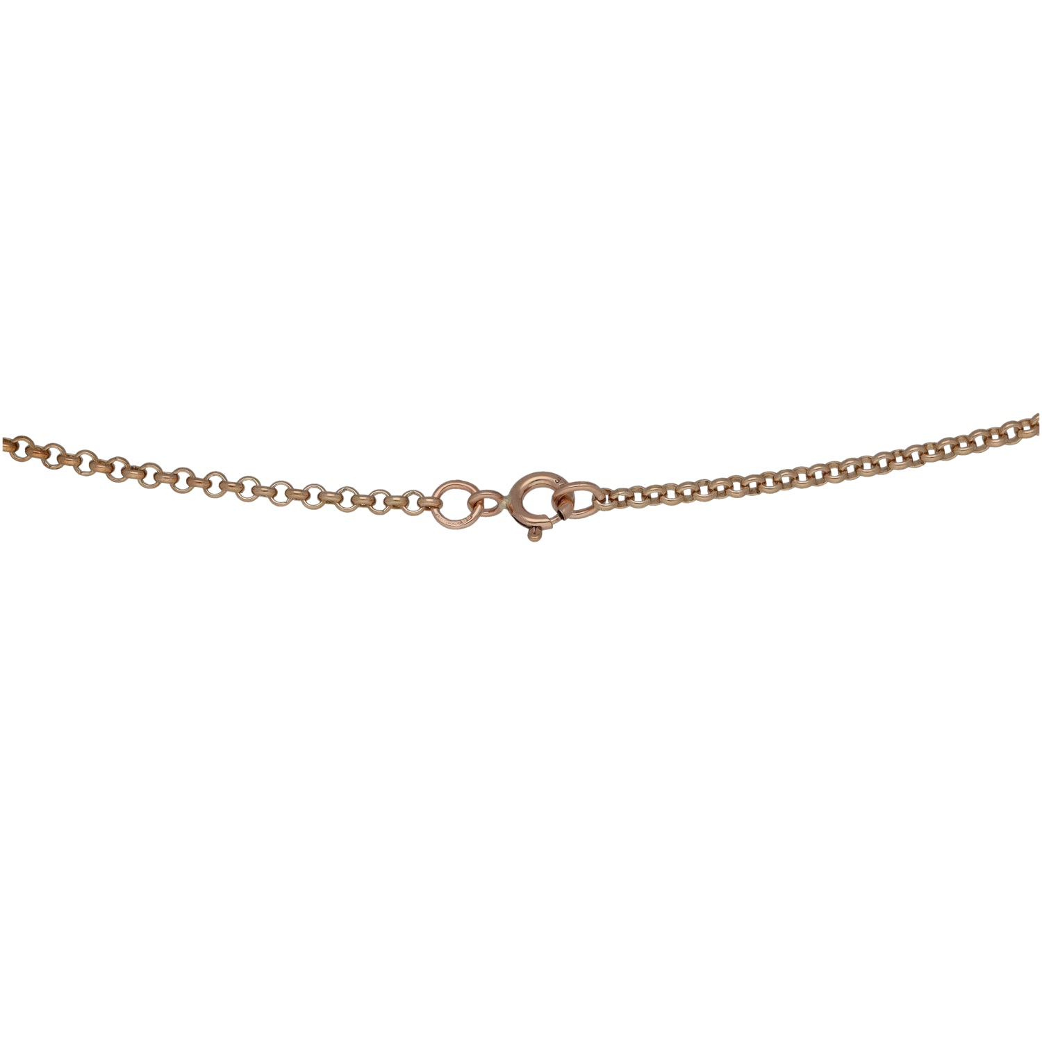 9ct gold belcher chain necklace with clasp and small round links, 20-inch
