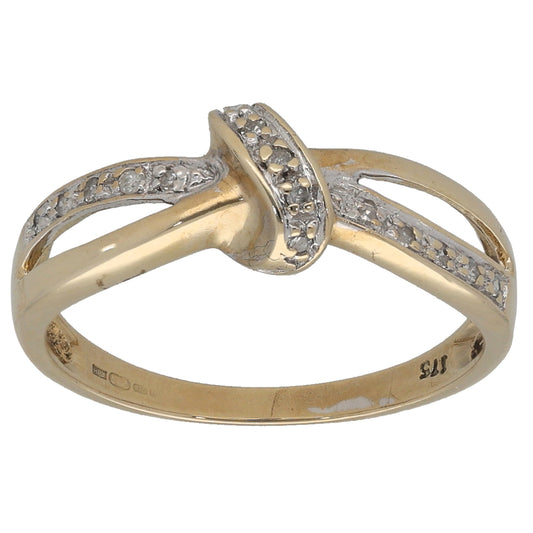 9ct Gold 0.15ct Diamond Alternative Ring Size K