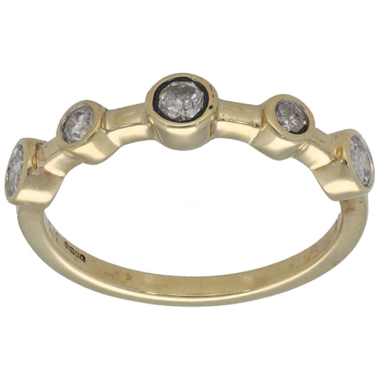 9ct Gold 0.21ct Diamond Dress/Cocktail Ring Size L