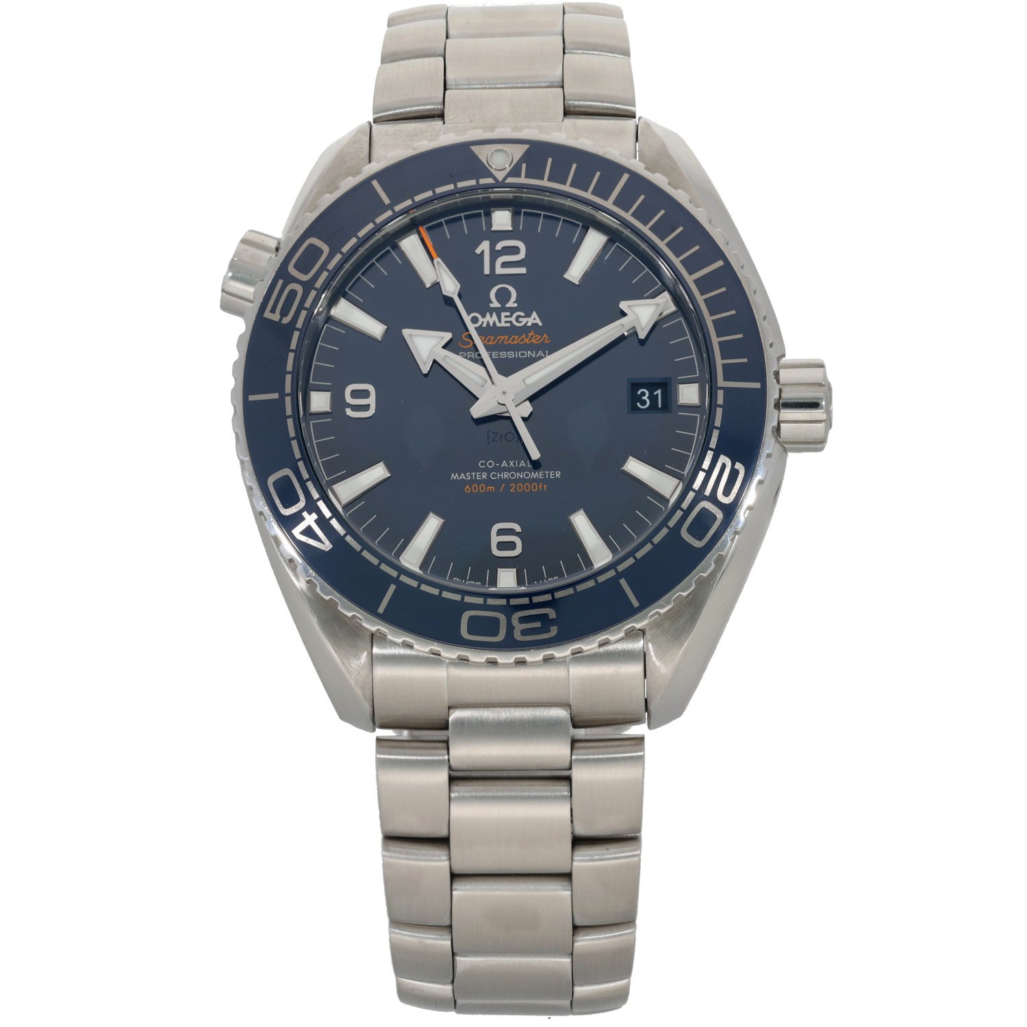 Omega Planet Ocean 215.30.44.21.03.001, Blue Dial, Stainless Steel, Front Image