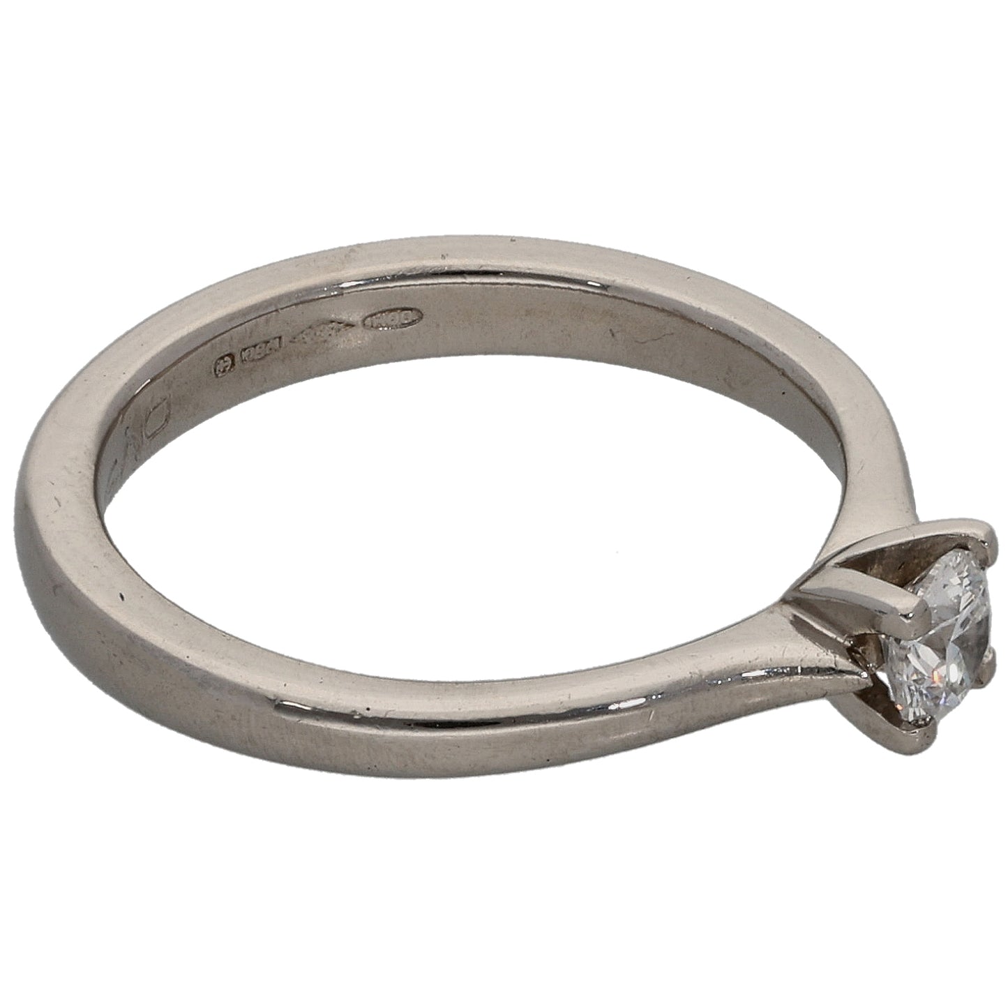 Platinum 0.26ct Diamond Solitaire Ring Size L