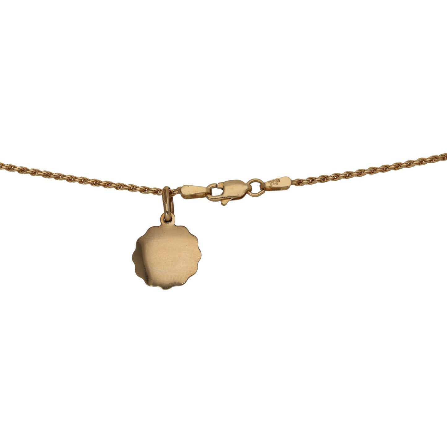 9ct gold St Christopher charm pendant on link chain