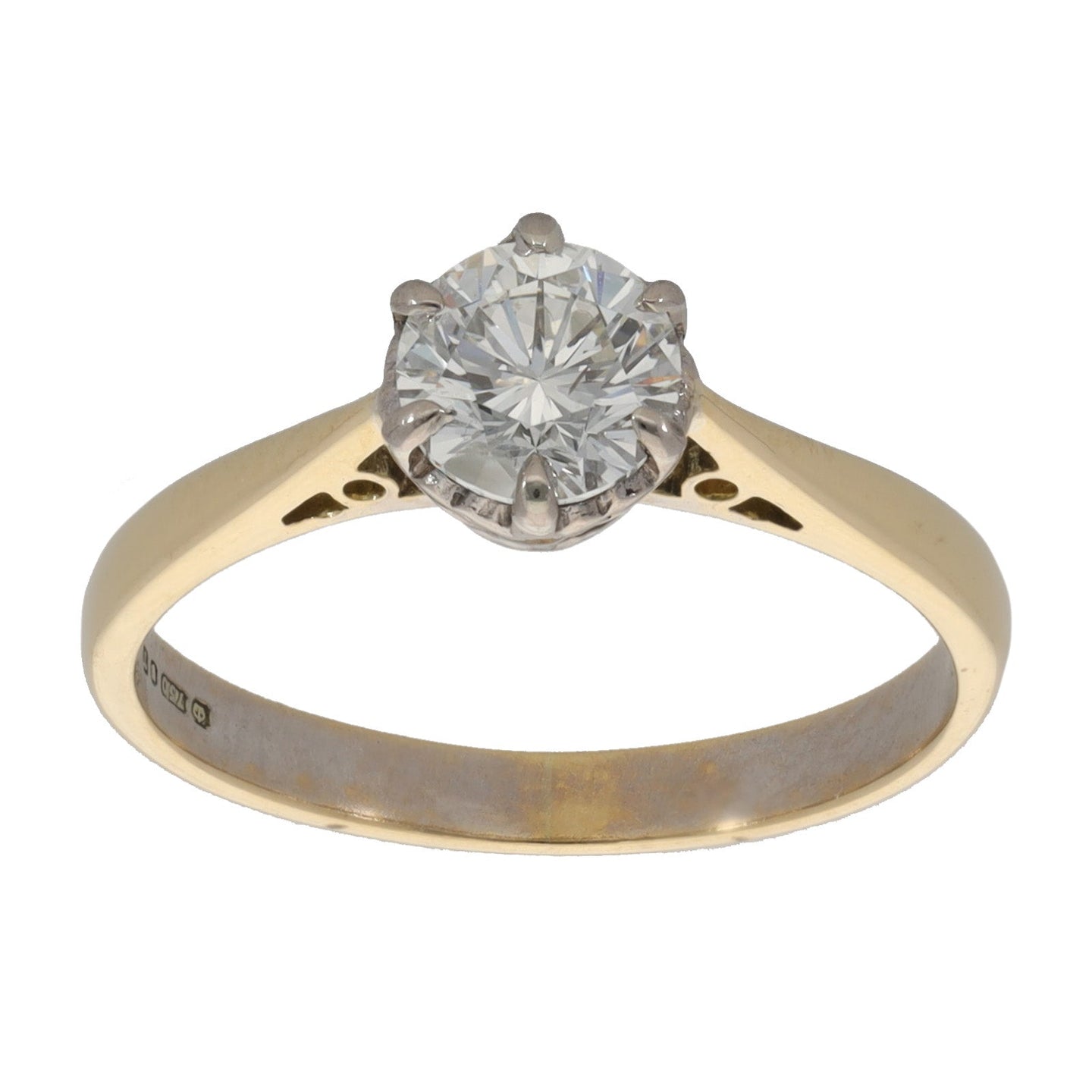 18ct Gold Ladies Solitaire Ring Size K