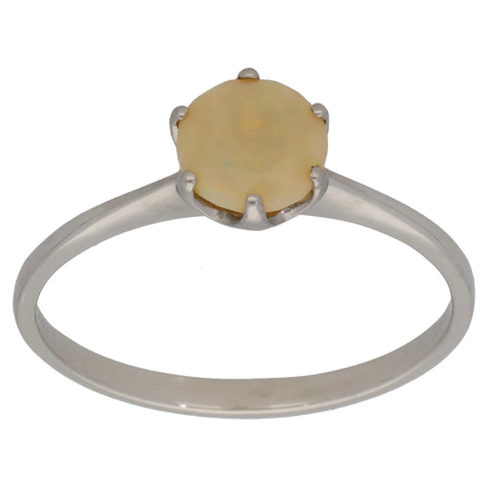 Platinum Opal Single Stone Ring Size U