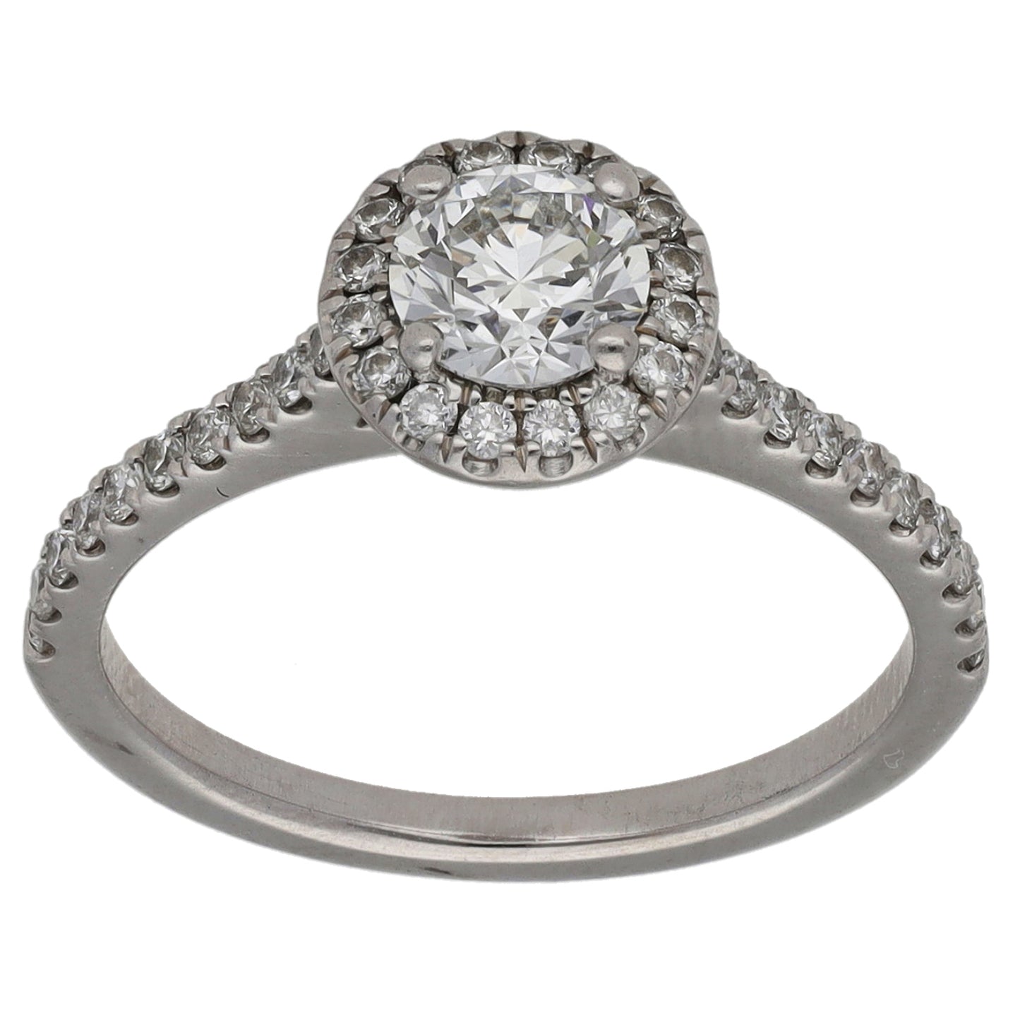 18ct White Gold 0.92ct Diamond Cluster Ring Size K