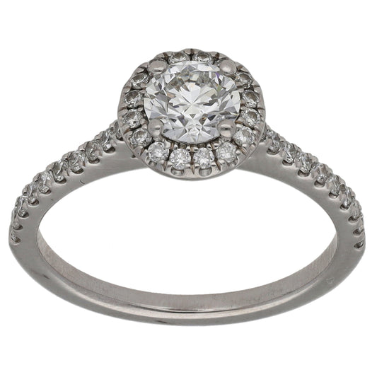 18ct White Gold 0.92ct Diamond Cluster Ring Size K