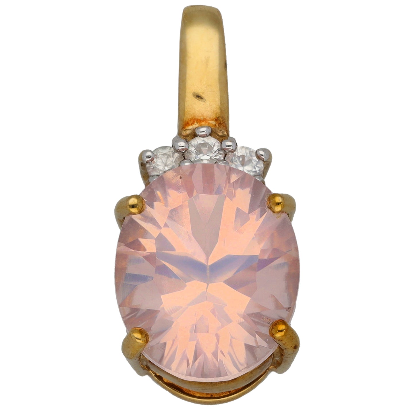 9ct Gold Quartz & Topaz Cluster Pendant