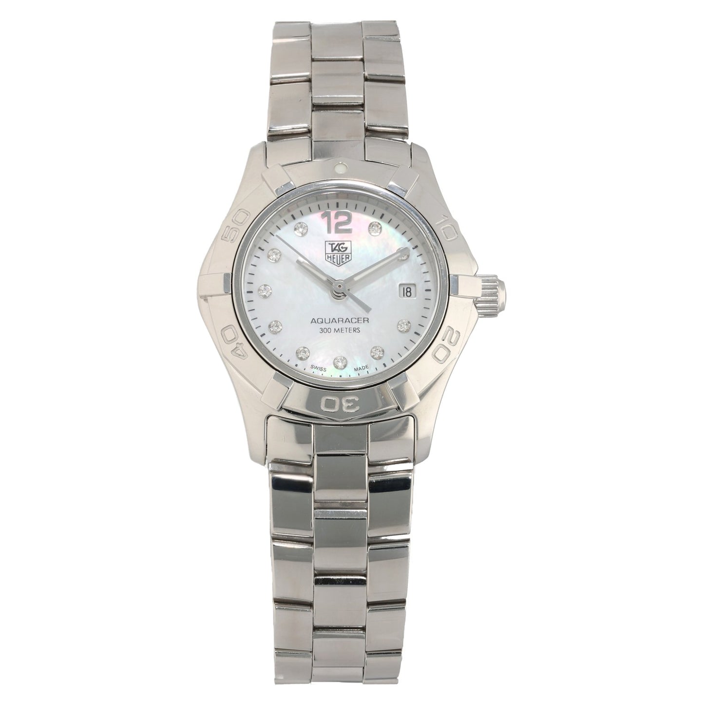 Tag Heuer Aquaracer WAF1415, Mother of Pearl Dial, Stainless Steel, Front Image
