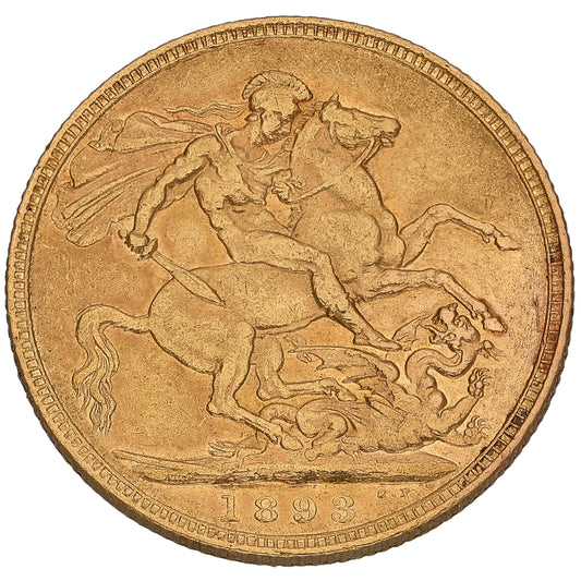 22ct Gold Queen Victoria Full Sovereign Coin 1893
