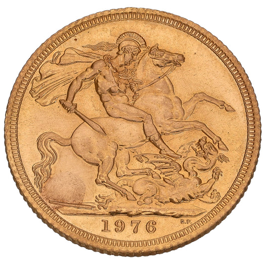 22ct Gold Queen Elizabeth II Full Sovereign Coin 1976