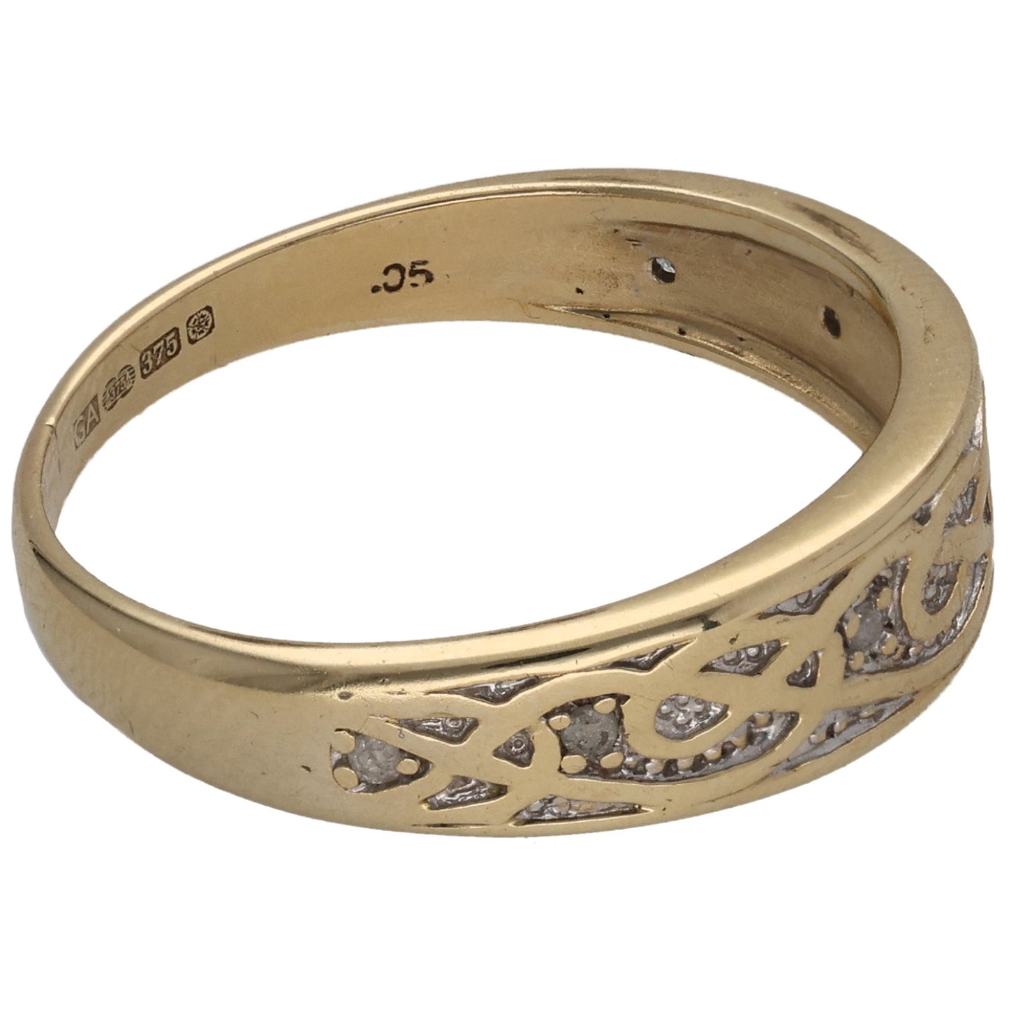 9ct Gold 0.05ct Diamond Alternative Ring Size T