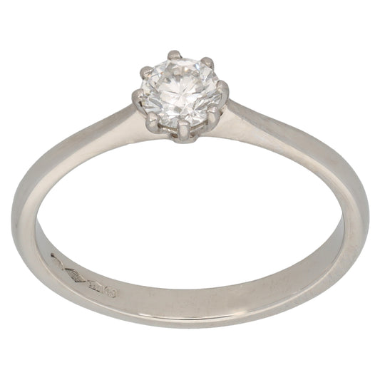 Platinum 0.33ct Diamond Solitaire Ring Size N