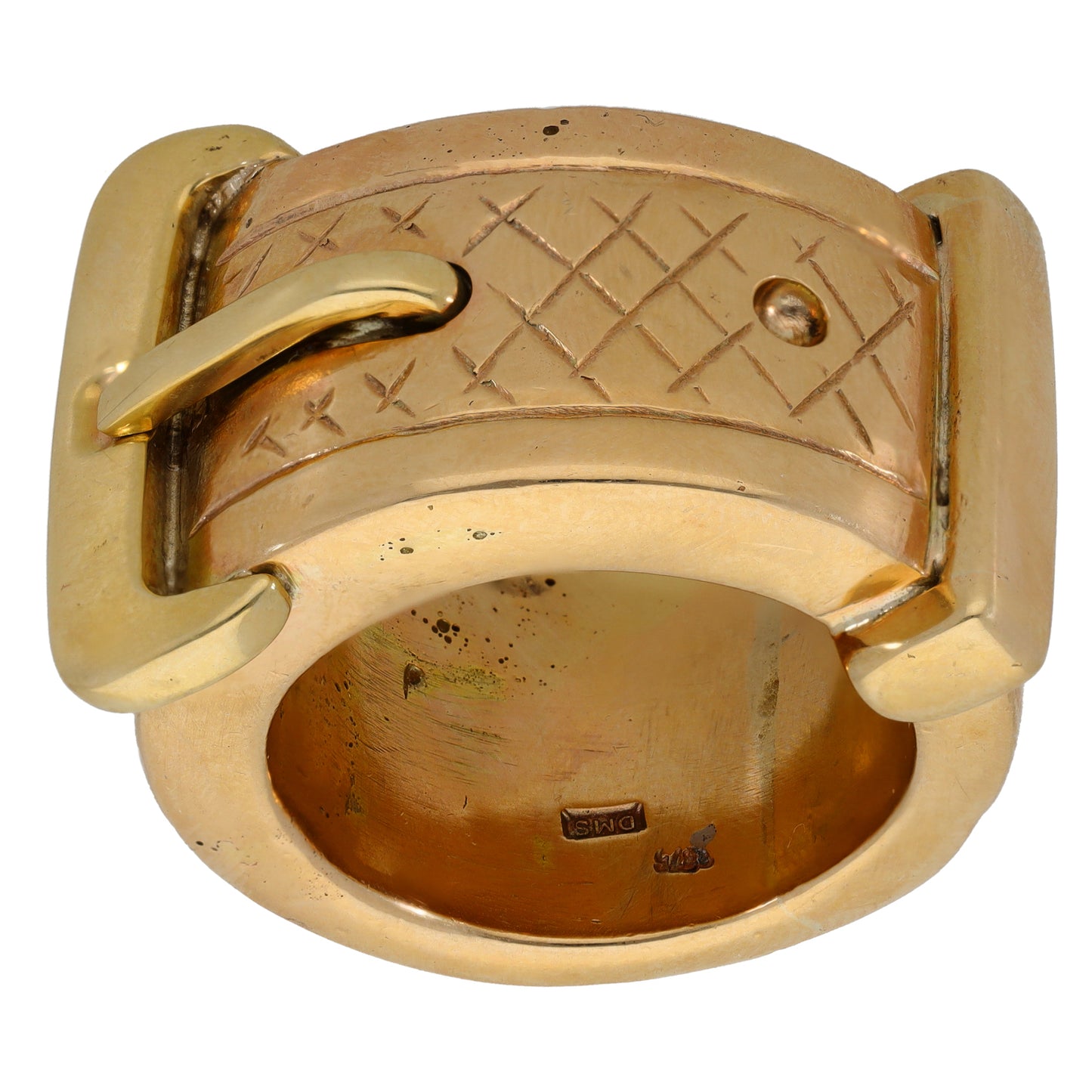 9ct Gold Buckle Ring Size Z+2