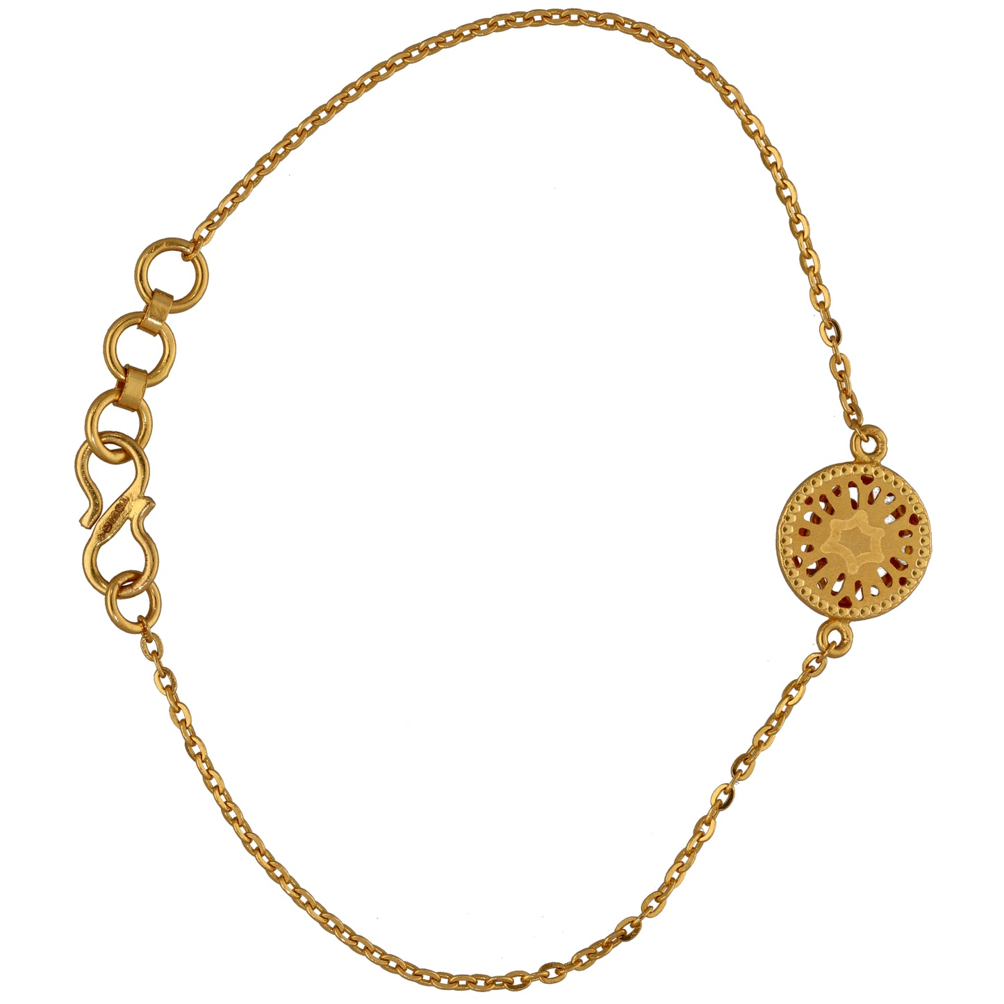 New 22ct Gold Singapore Bracelet With Medallion