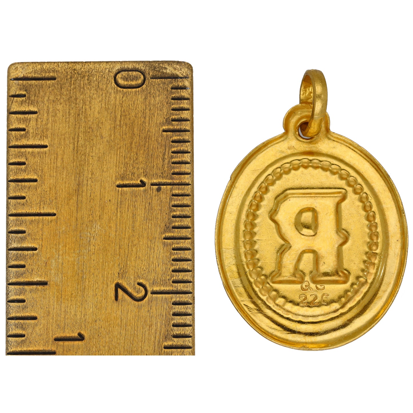 22ct Gold Initial R Pendant