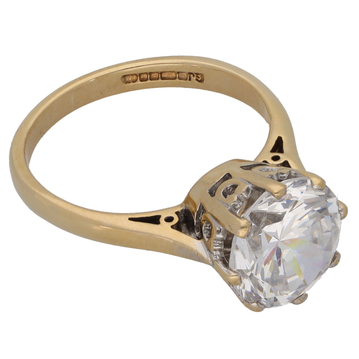 9ct Gold Cubic Zirconia Single Stone Ring Size L