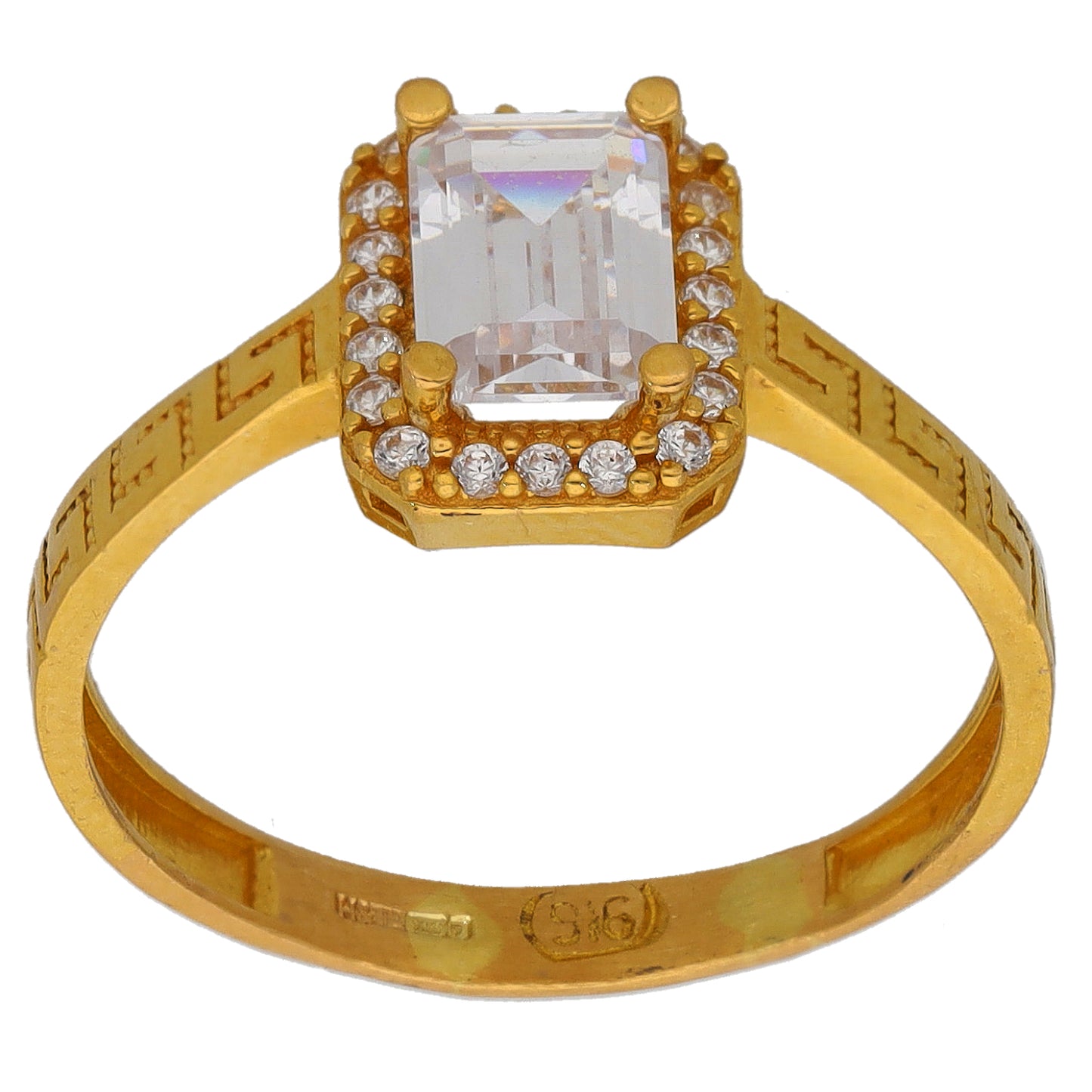 22ct Gold Cubic Zirconia Dress/Cocktail Ring Size Q