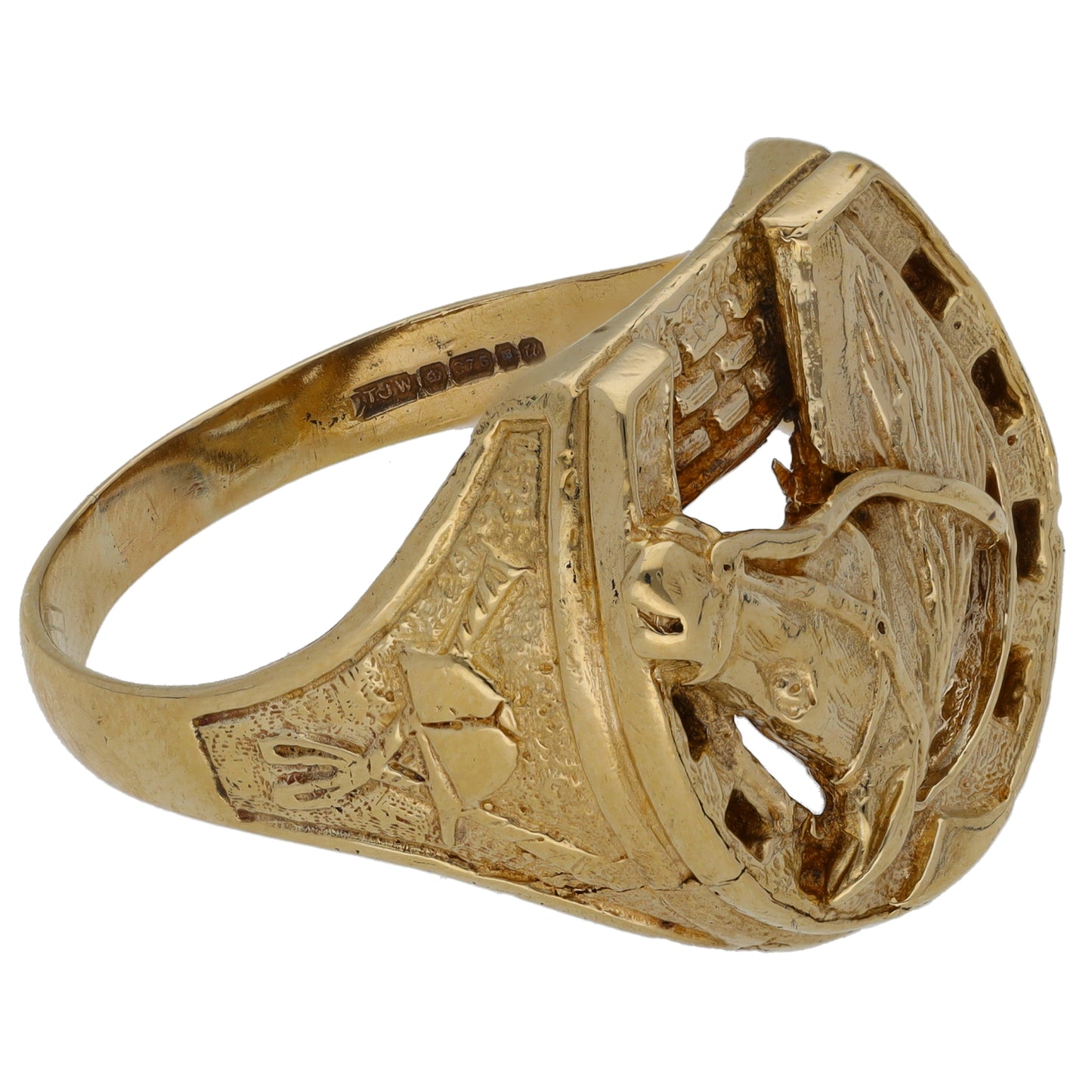 9ct Gold Horse Ring Size Y