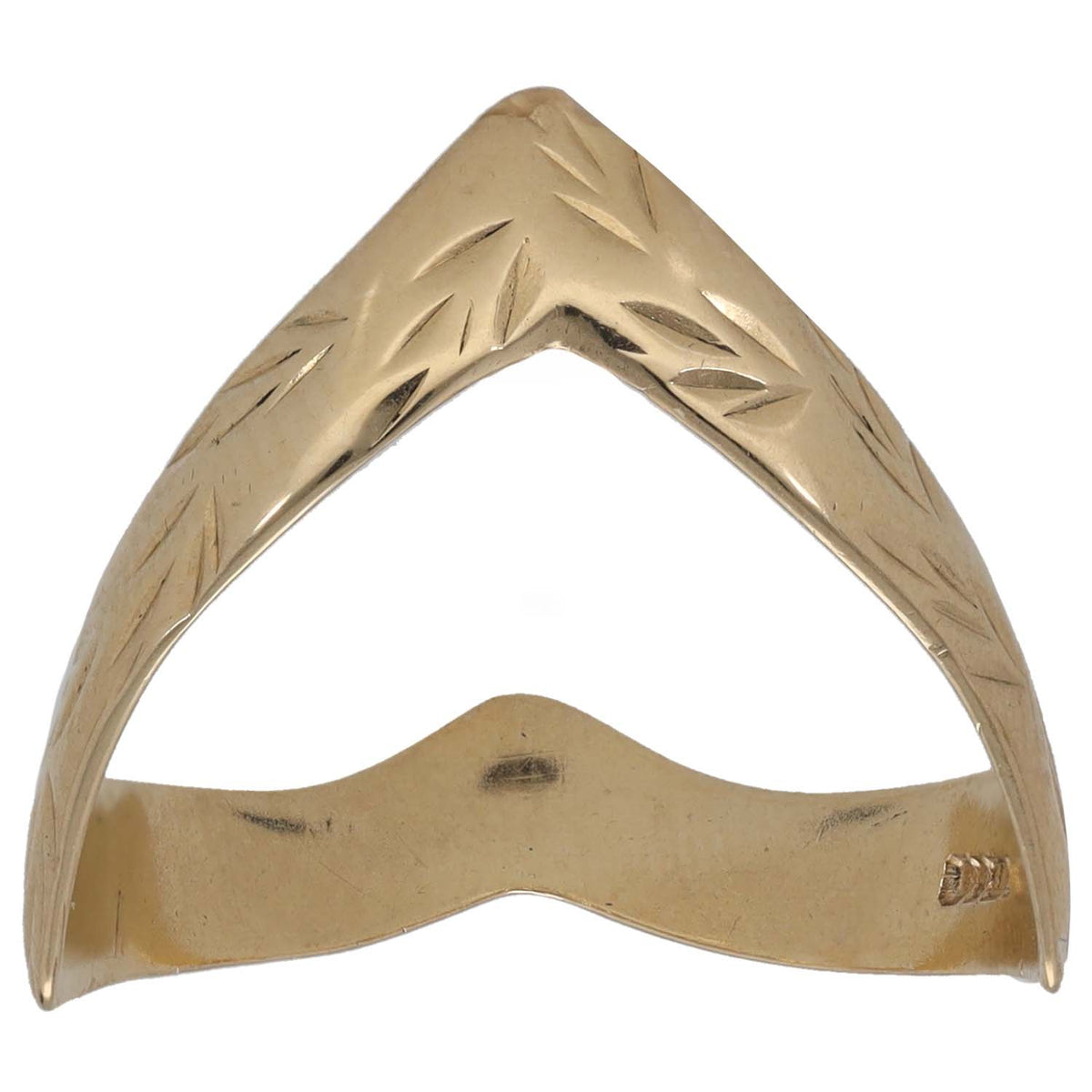 9ct Gold Wishbone Ring Size M