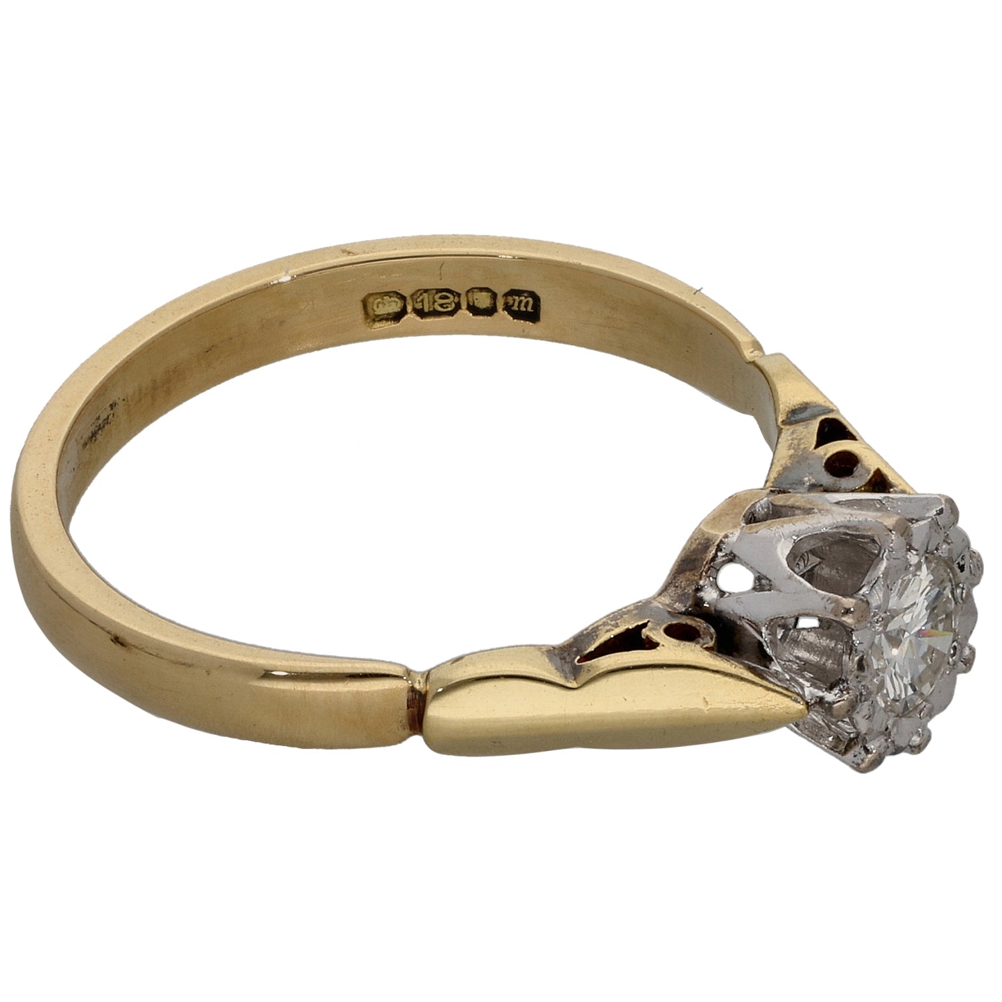 18ct Gold 0.15ct Diamond Solitaire Ring Size K