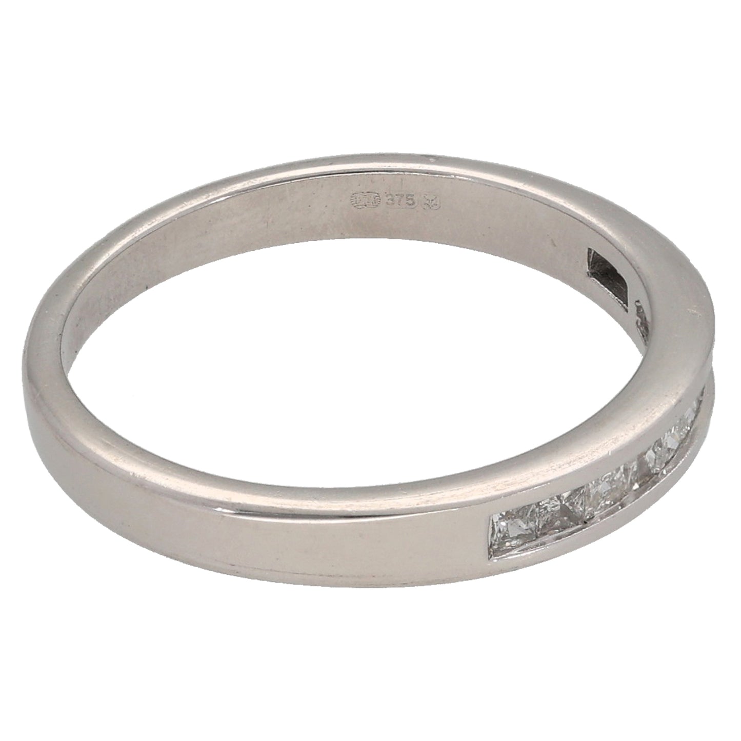 9ct White Gold 0.22ct Diamond Half Eternity Ring Size K