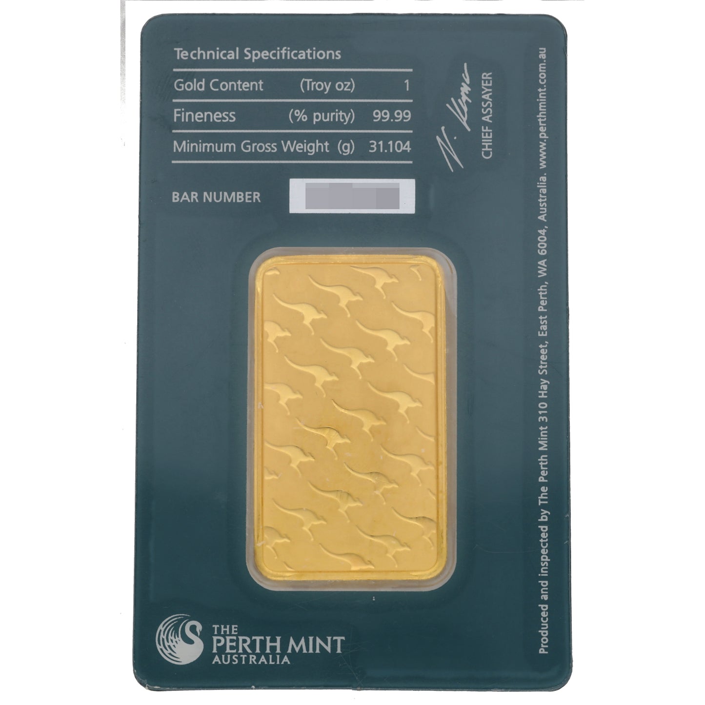 24ct 1 OZ Gold Bar