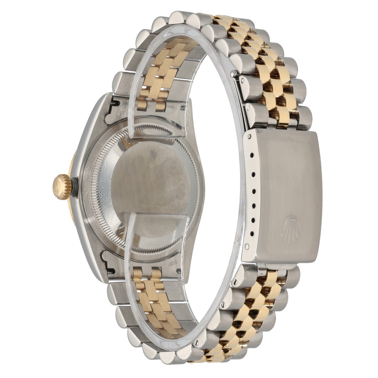 Rolex Datejust 16233, champagne dial, stainless steel and gold case, Jubilee bracelet caseback image