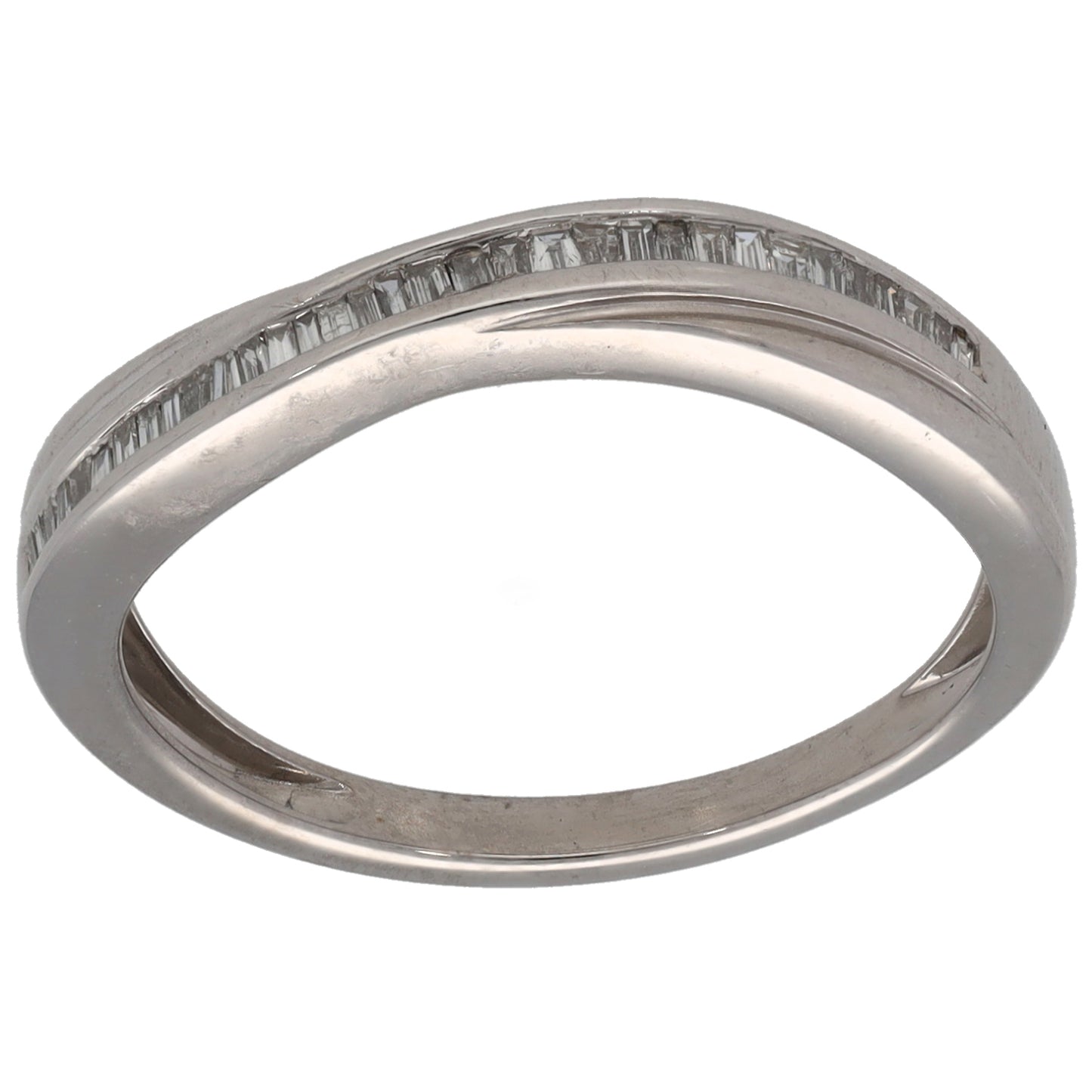 9ct White Gold 0.15ct Diamond Half Eternity Ring Size L