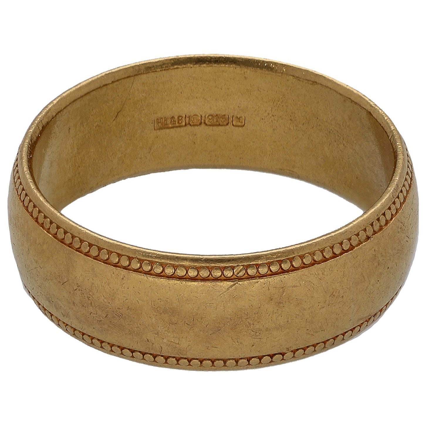 22ct Gold Plain Wedding Ring Size K
