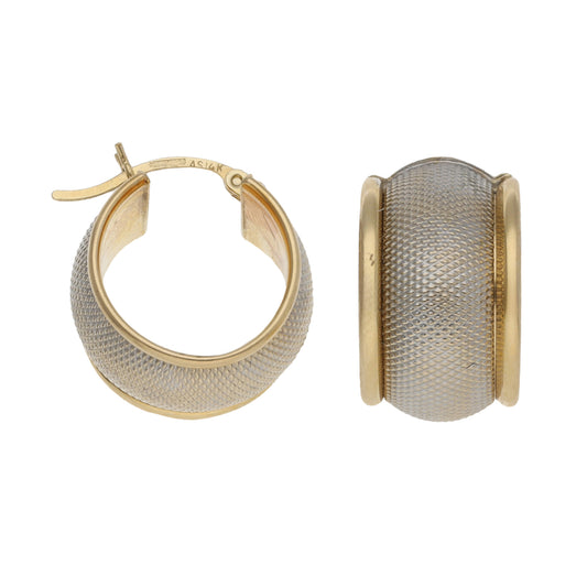 9ct Bicolour Gold Hoop Earrings