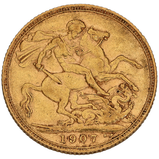 22ct Gold King Edward VII Full Sovereign Coin 1907
