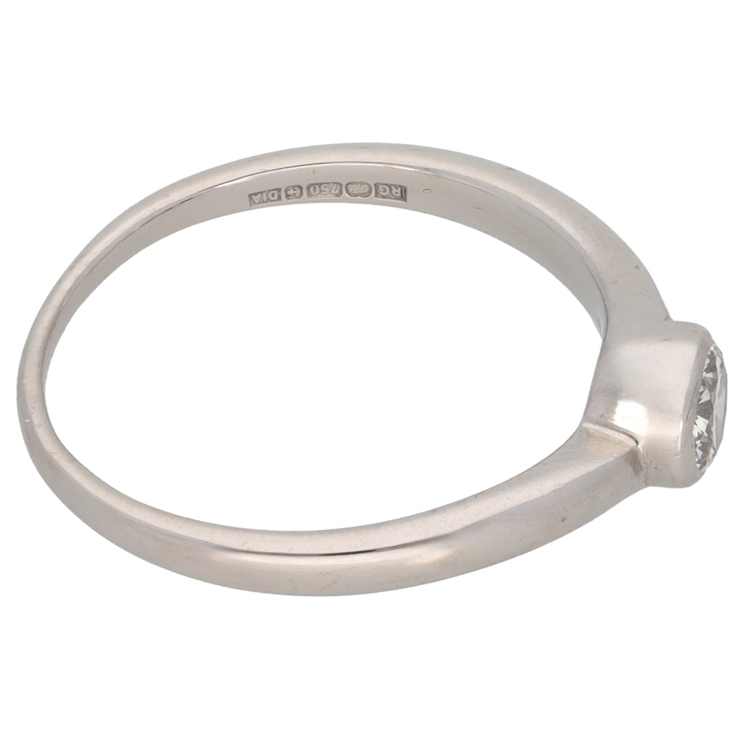 18ct White Gold 0.35ct Diamond Solitaire Ring Size N
