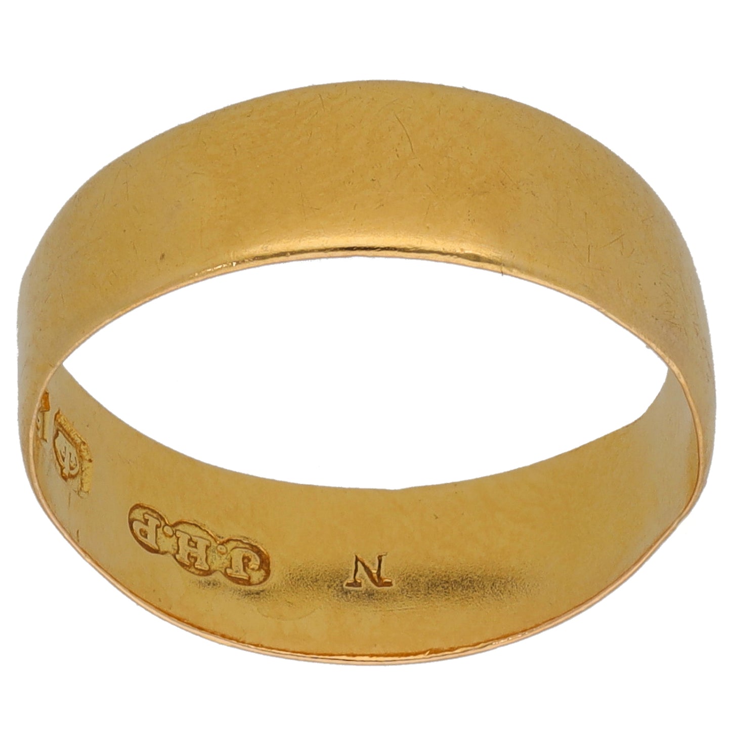 22ct Gold Plain Wedding Ring Size N