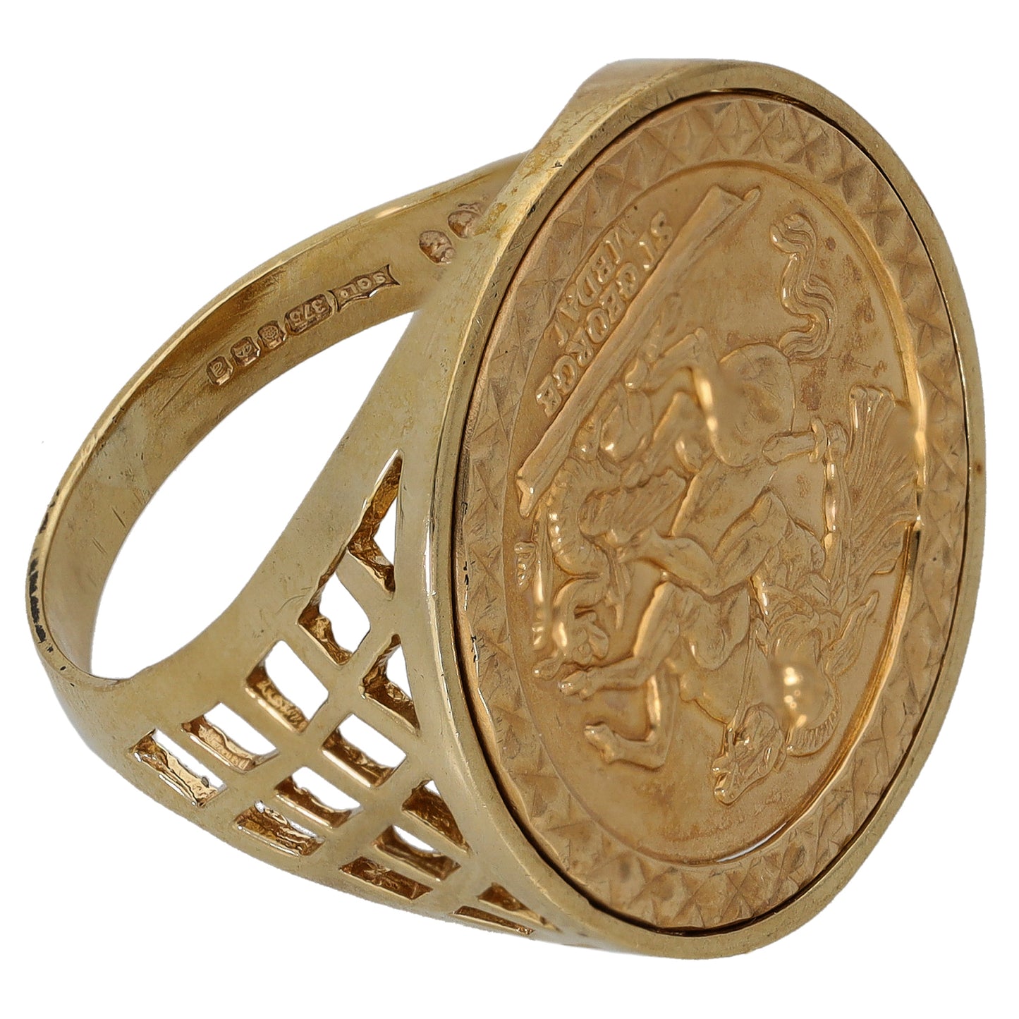9ct Gold St George Ring Size U