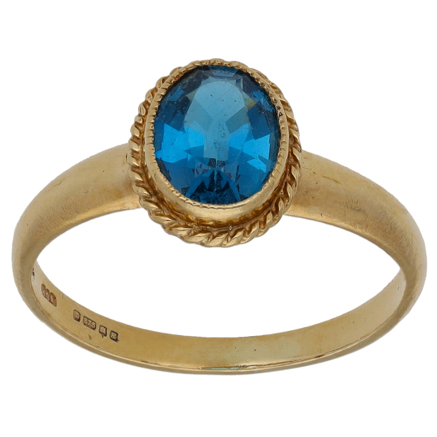 9ct Gold Topaz Single Stone Ring Size M